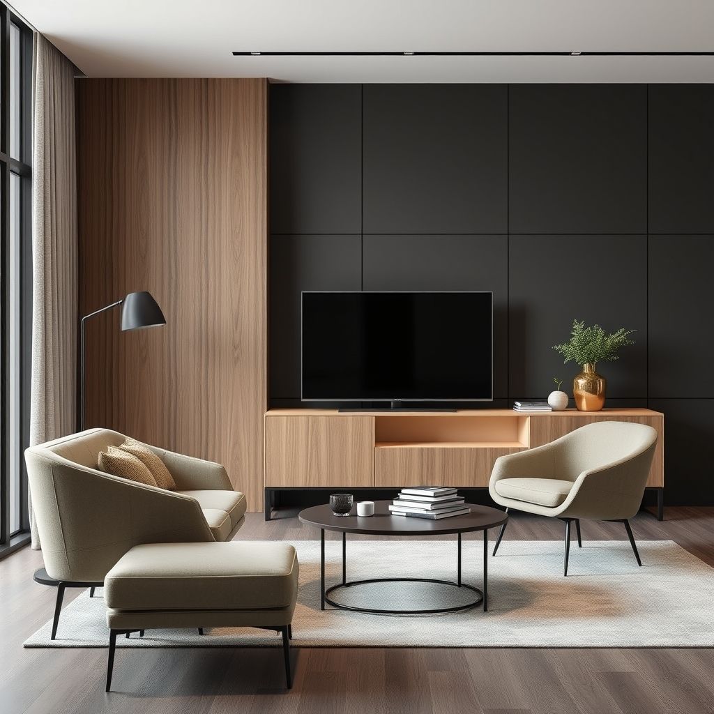 Meuble design elegant dans un salon moderne